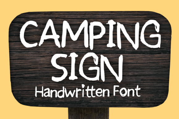 Camping Sign Typeface: A Playful Script for Handmade Branding