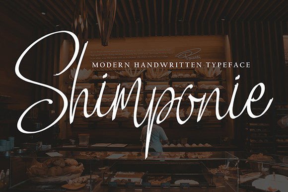 Shimponie: A Romantic Script Typeface for Handmade Brands